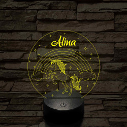 Varázslatos Unikornis 7 színű LED Lámpa – Egyedi névvel