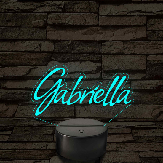 Egyedi név - 7 színű, színváltós 3D led lámpa