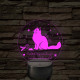 Örök Emlék – Személyre szabható cica emlék 7 színű, színváltós 3D LED lámpa