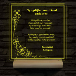 Szerencsés Nyugdíjas Évek – Négylevelű lóhere mintás, 7 színű, színváltós 3D LED lámpa