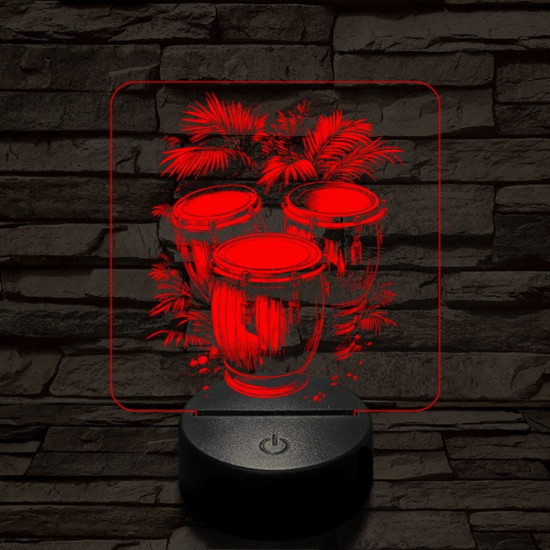 Konga móka 7 színű valósághű 3D led lámpa