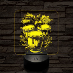 Konga móka 7 színű valósághű 3D led lámpa