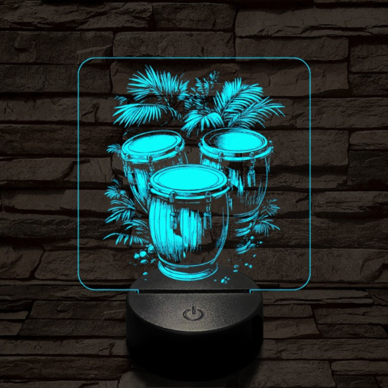 Konga móka 7 színű valósághű 3D led lámpa