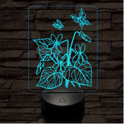 Ibolya  7 színű 3D led lámpa