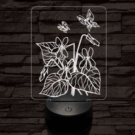 Ibolya  7 színű 3D led lámpa