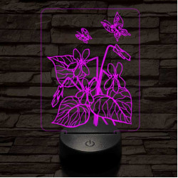 Ibolya  7 színű 3D led lámpa