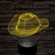 Cowboy kalap  7 színű 3D led lámpa
