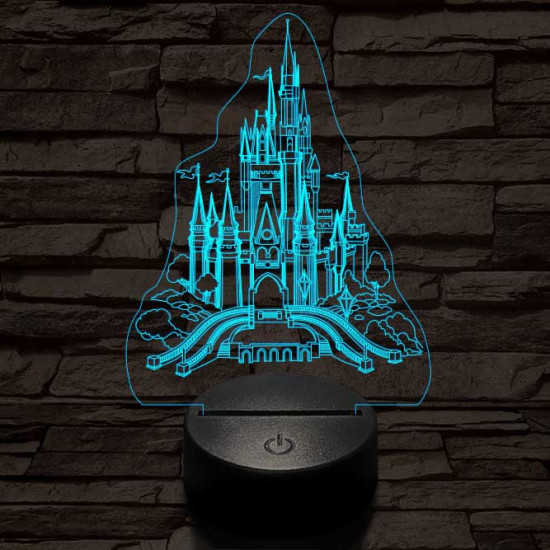 Kastély 7 színű 3D led lámpa