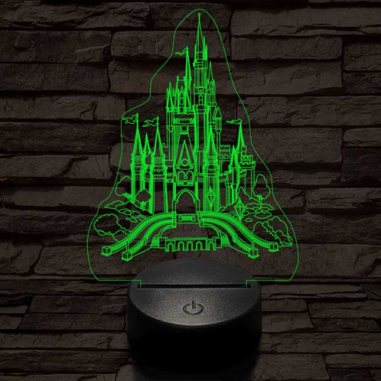 Kastély 7 színű 3D led lámpa