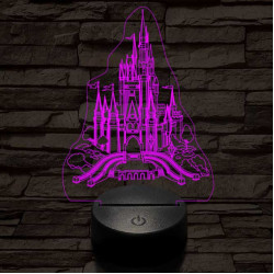 Kastély 7 színű 3D led lámpa