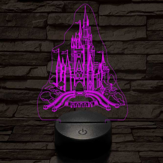Kastély 7 színű 3D led lámpa
