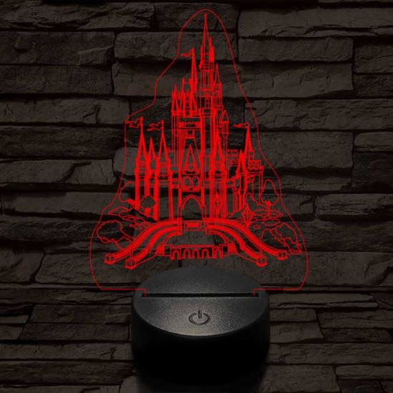 Kastély 7 színű 3D led lámpa