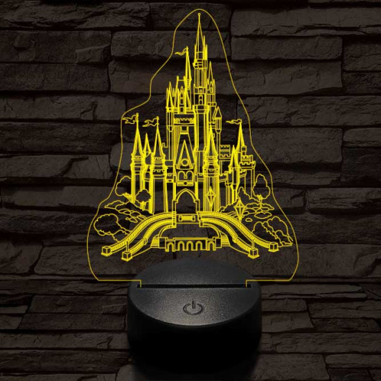 Kastély 7 színű 3D led lámpa