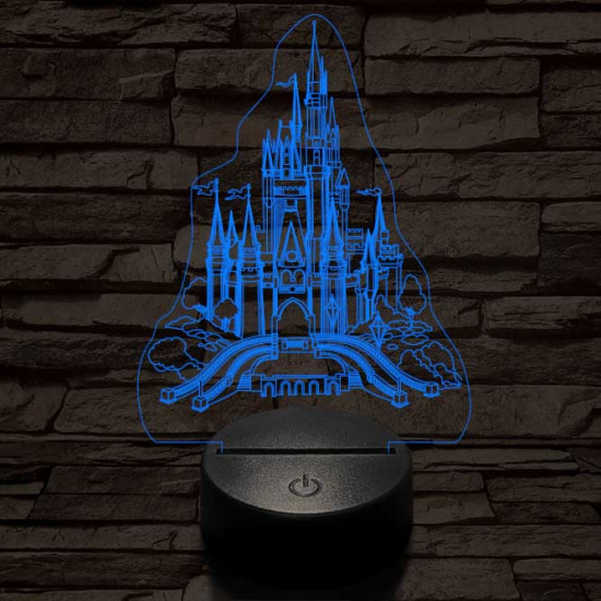 Kastély 7 színű 3D led lámpa