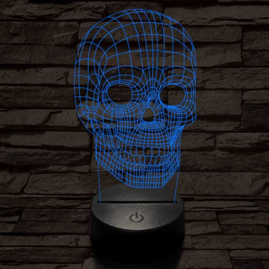 Koponya térhálós 7 színű 3D led lámpa