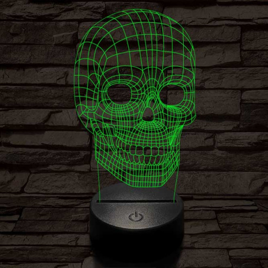 Koponya térhálós 7 színű 3D led lámpa
