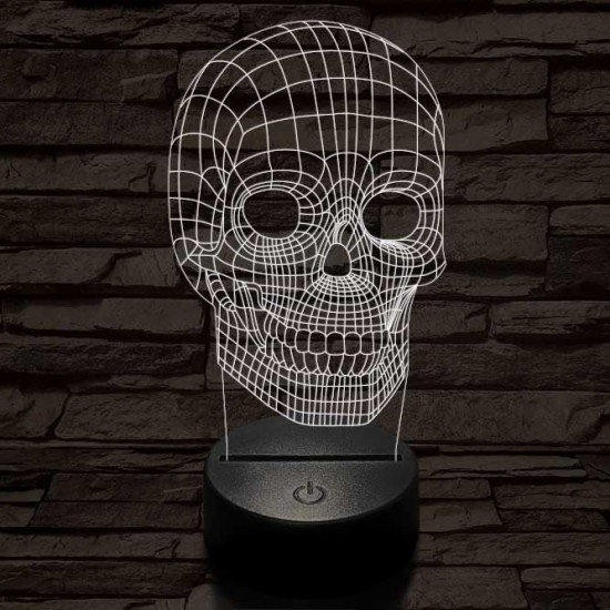 Koponya térhálós 7 színű 3D led lámpa