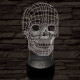 Koponya térhálós 7 színű 3D led lámpa