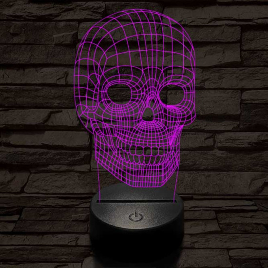 Koponya térhálós 7 színű 3D led lámpa