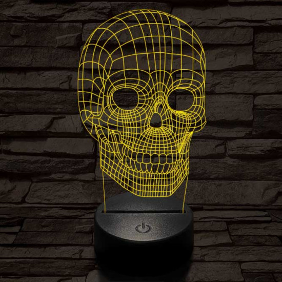 Koponya térhálós 7 színű 3D led lámpa