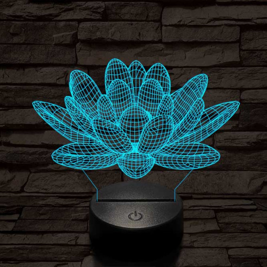 Lótusz virág 7 színű 3D led lámpa