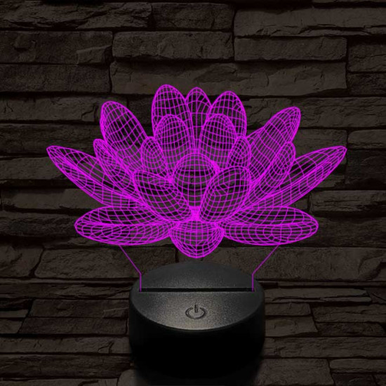Lótusz virág 7 színű 3D led lámpa