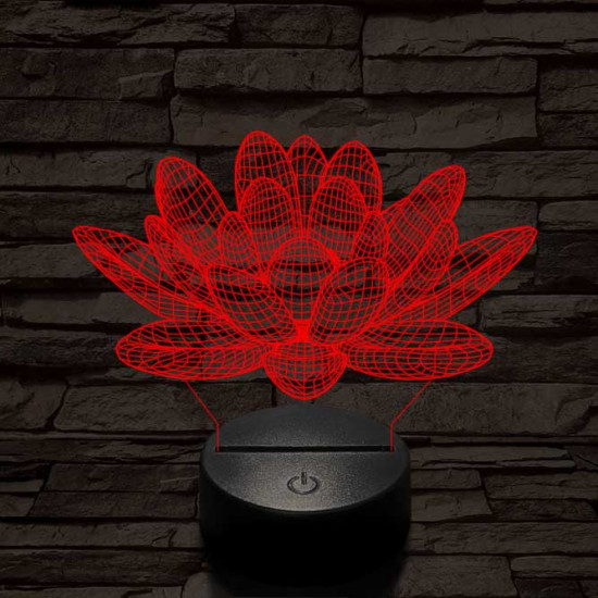 Lótusz virág 7 színű 3D led lámpa