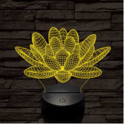 Lótusz virág 7 színű 3D led lámpa