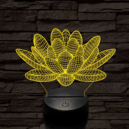 Lótusz virág 7 színű 3D led lámpa