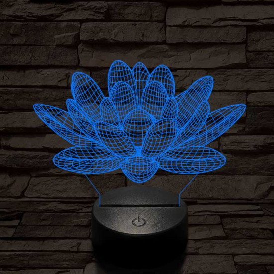 Lótusz virág 7 színű 3D led lámpa
