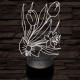 Tulipáncsokor 7 színű 3D led lámpa