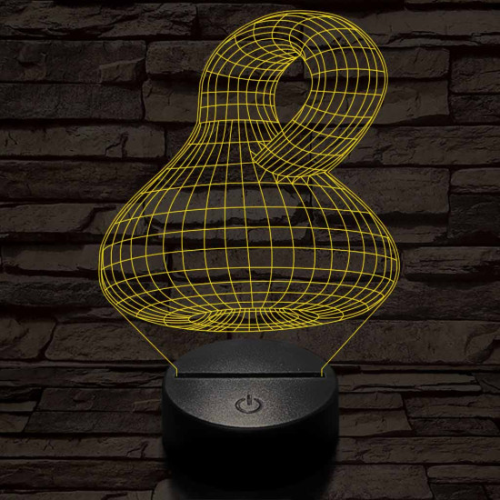 Végtelen edény 7 színű 3D led lámpa