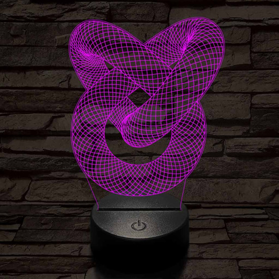 Végtelen hurok 7 színű 3D led lámpa