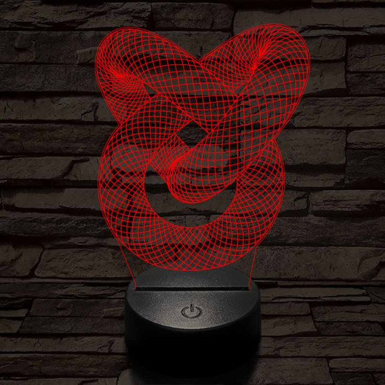 Végtelen hurok 7 színű 3D led lámpa