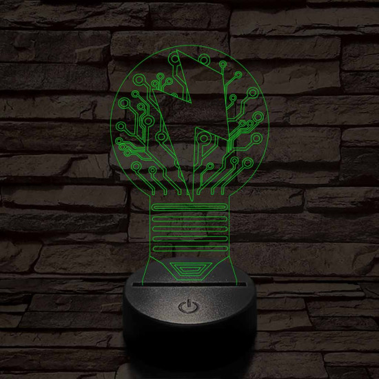 Villanykörte 7 színű 3D led lámpa