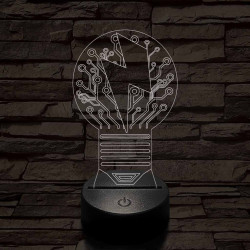 Villanykörte 7 színű 3D led lámpa