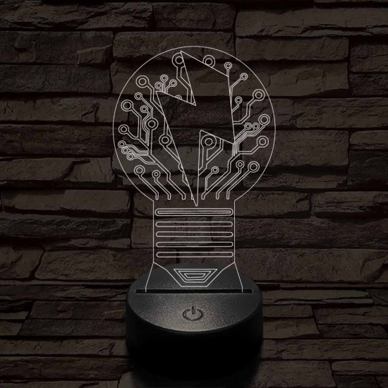 Villanykörte 7 színű 3D led lámpa