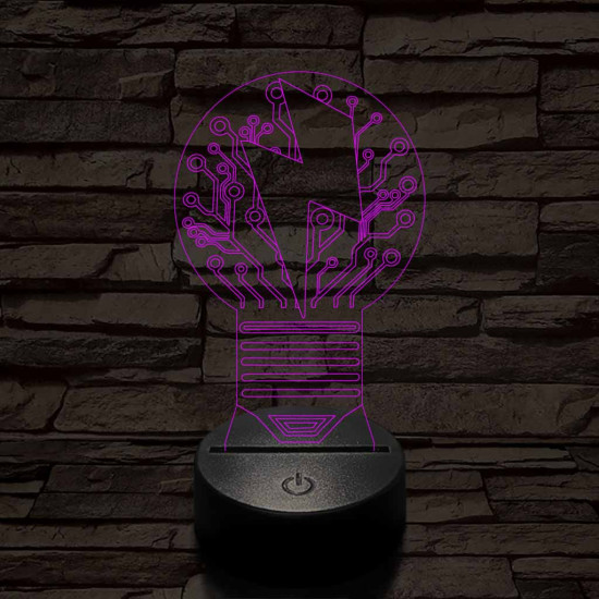 Villanykörte 7 színű 3D led lámpa