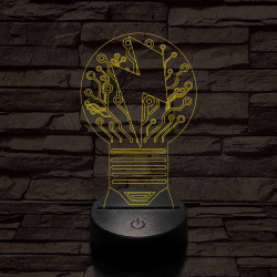 Villanykörte 7 színű 3D led lámpa