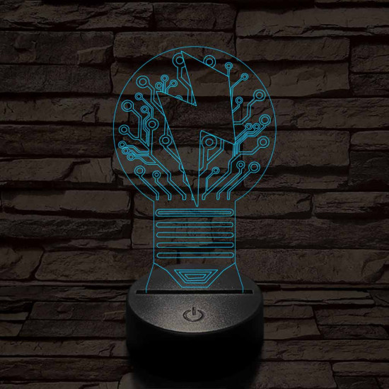 Villanykörte 7 színű 3D led lámpa