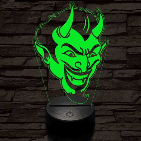 Ördög 7 színű 3D led lámpa
