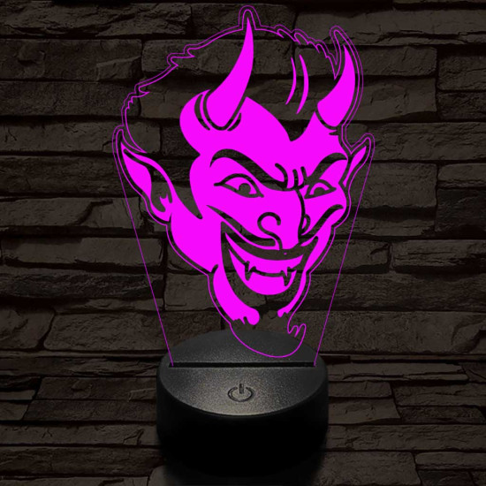 Ördög 7 színű 3D led lámpa