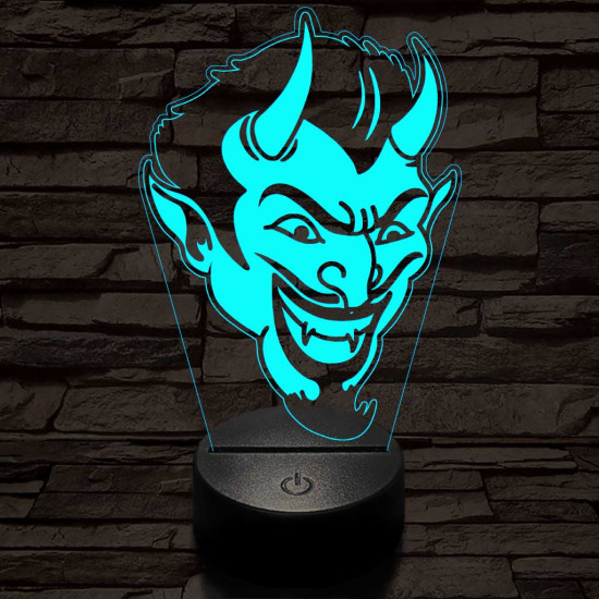 Ördög 7 színű 3D led lámpa