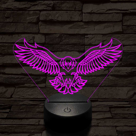 Sas lecsap 7 színű 3D led lámpa