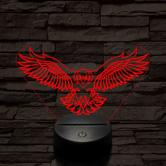 Sas lecsap 7 színű 3D led lámpa