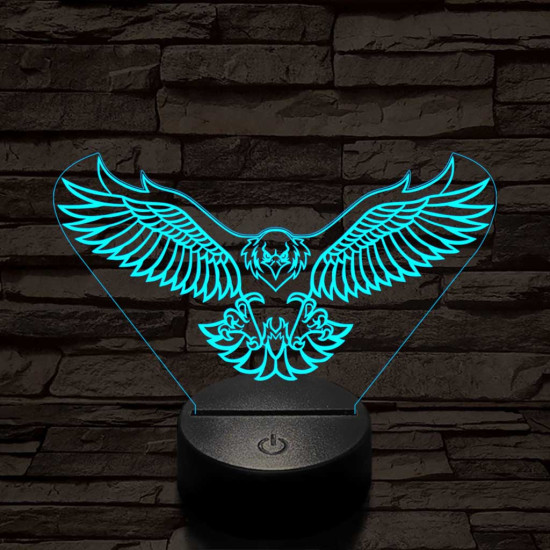 Sas lecsap 7 színű 3D led lámpa