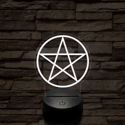 Pentagram 7 színű 3D led lámpa