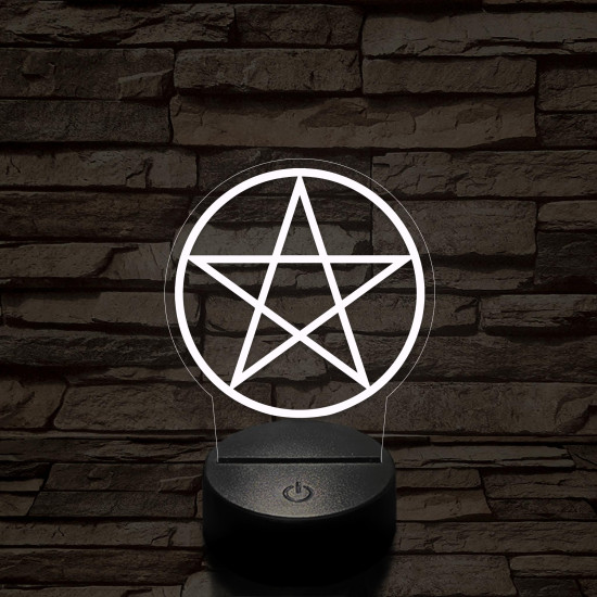 Pentagram 7 színű 3D led lámpa