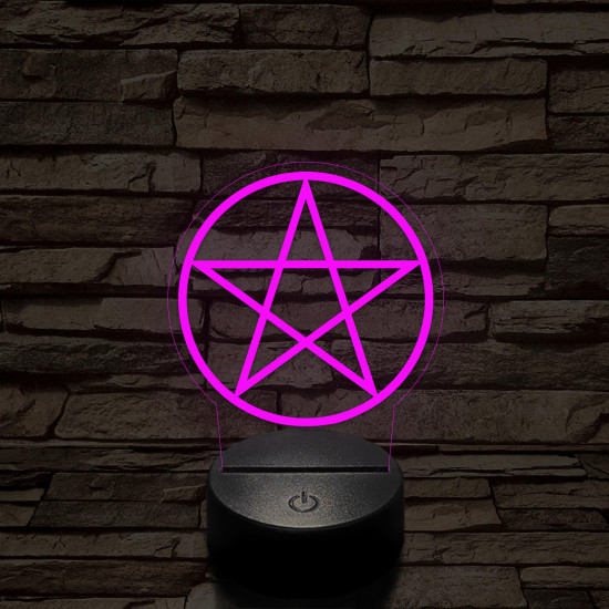 Pentagram 7 színű 3D led lámpa