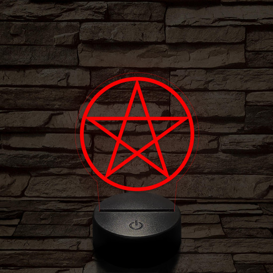 Pentagram 7 színű 3D led lámpa